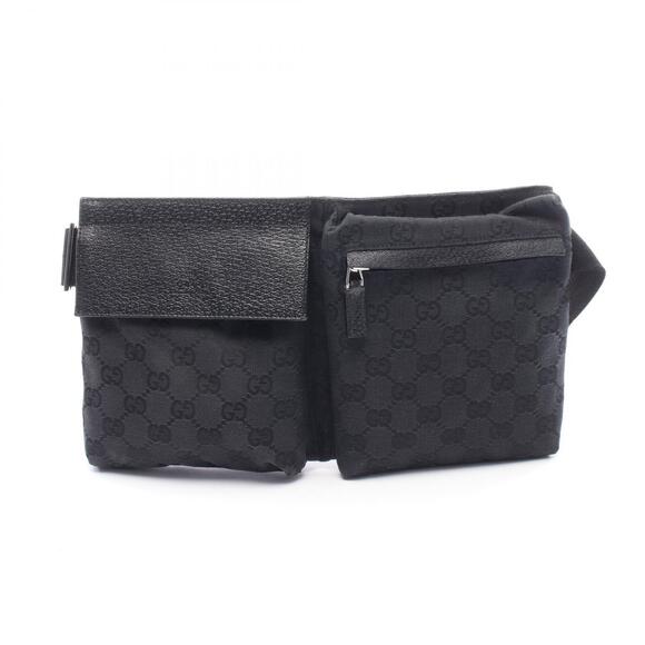Gucci Handbags - Gucci GG Canvas Waist Crossbody Belt Bag Body Leather Black